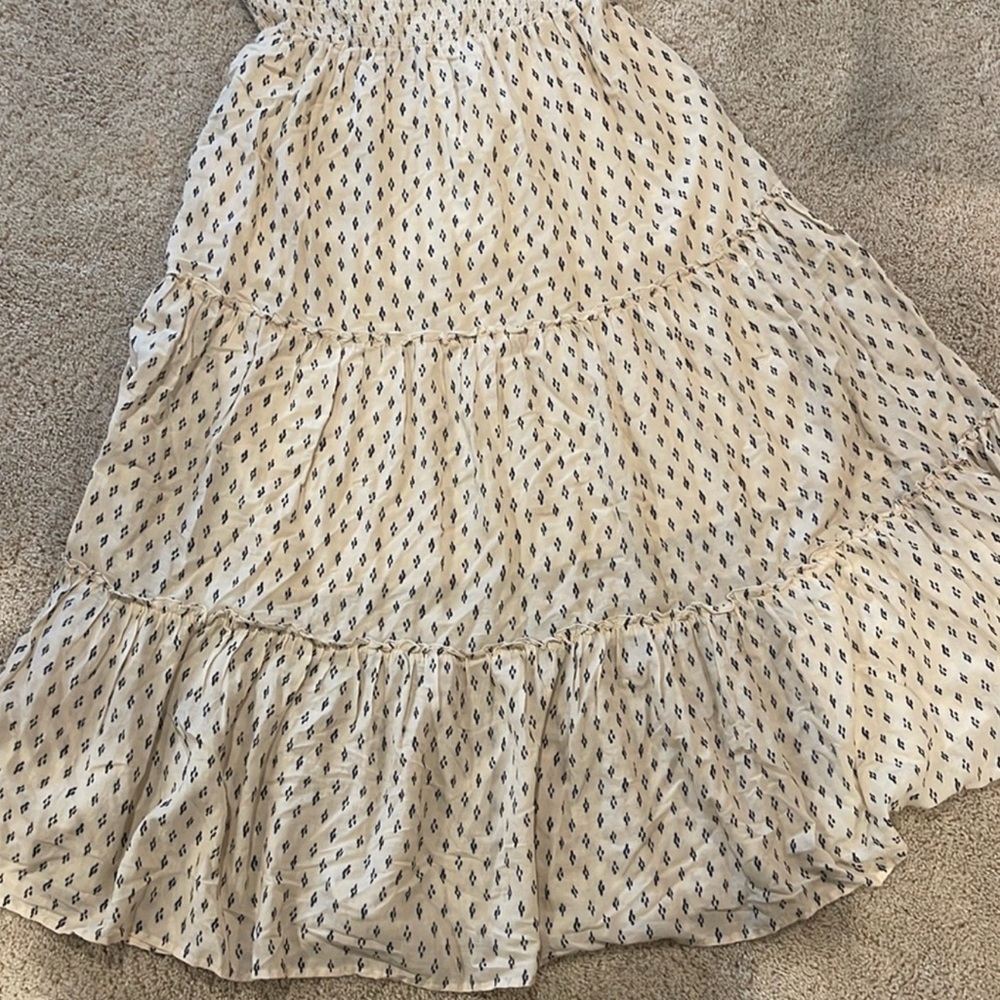 Old Navy Cream Dress with Ruffle Straps - Picture 3 of 4